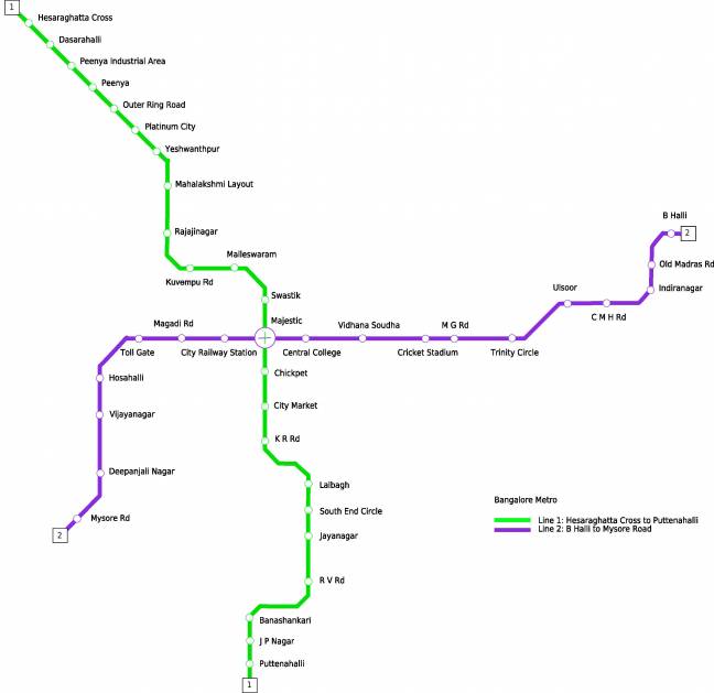 Bangalore Metro Map Rail1 